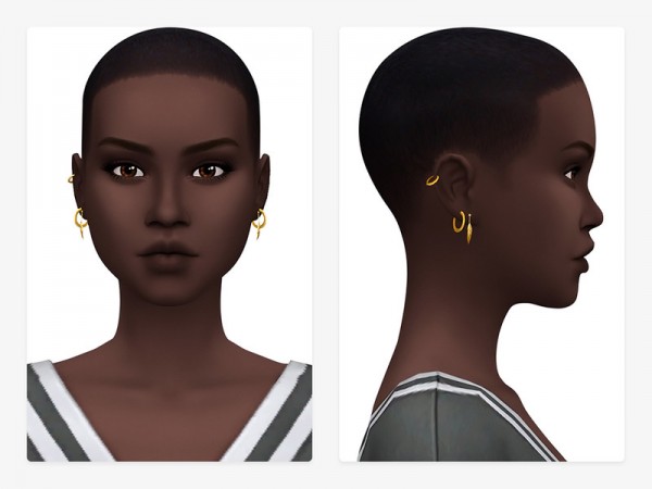  The Sims Resource: Hoops and Leaves Earrings V1 by Nords