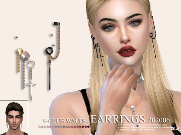  The Sims Resource: EARRINGS 202006 by S Club