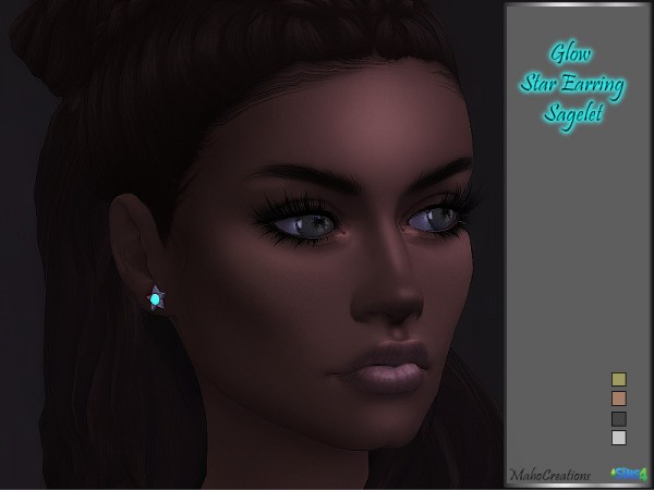  The Sims Resource: Glow Star Earring Sagelet by MahoCreations