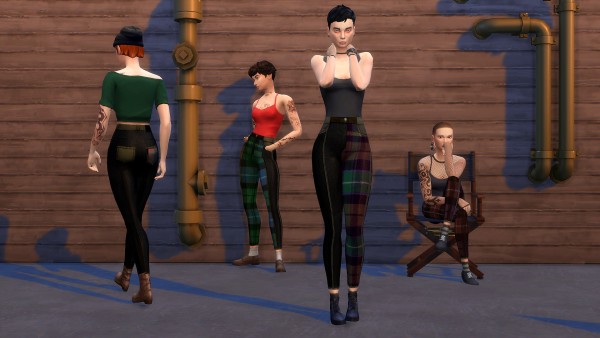  Mod The Sims: Plaid Skinny Pant by SimSlayer421