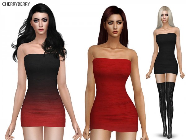  The Sims Resource: Tight Mini Dress by CherryBerrySim