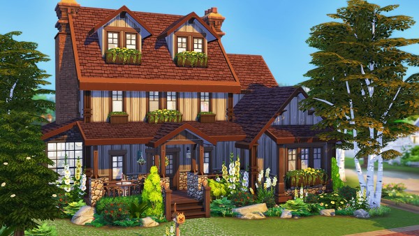  Aveline Sims: Cute Rustic Family House
