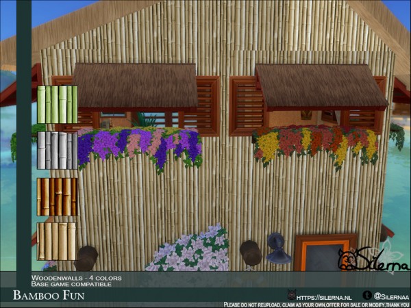  The Sims Resource: Bamboo Fun Wall by Silerna