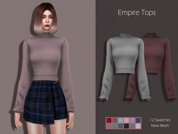  The Sims Resource: Empire Tops by Lisaminicatsims