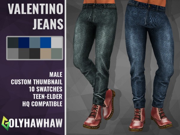  The Sims Resource: Vale Jeans by DrHawHaw
