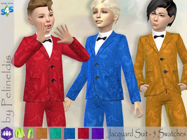  The Sims Resource: Boys Jacquard Suit by Pelineldis