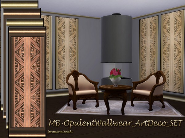  The Sims Resource: Opulent Wallwear Art Deco Set  by matomibotaki