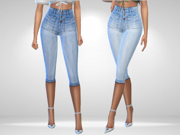  The Sims Resource: Cropped Jeans by Puresim