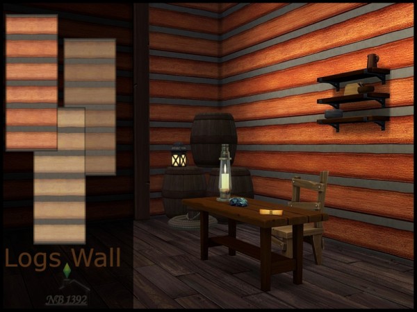  The Sims Resource: Logs wall by nobody1392