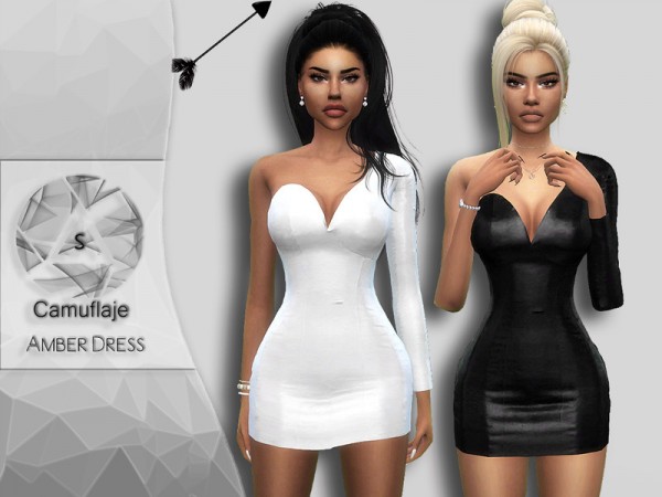  The Sims Resource: Amber Dress by Camuflaje