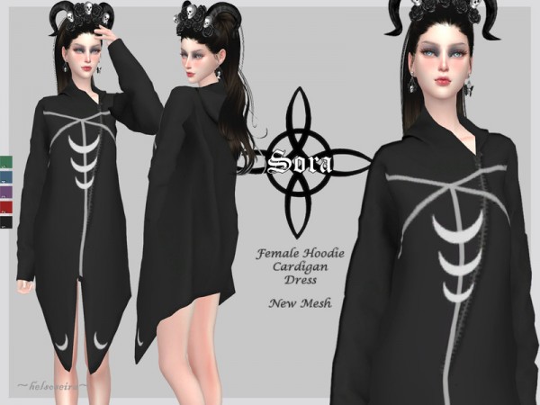  The Sims Resource: SORA   Cardigan Mini Dress by Helsoseira