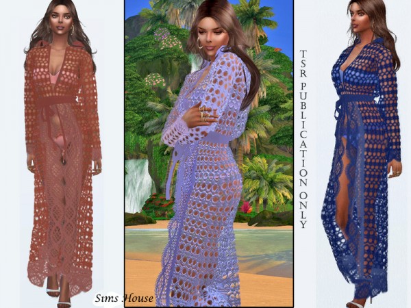  The Sims Resource: Long lace tunic with a hood by Sims House
