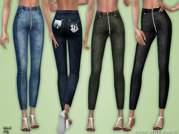 The Sims Resource: Front Zipper Jeans 02 by Black Lily