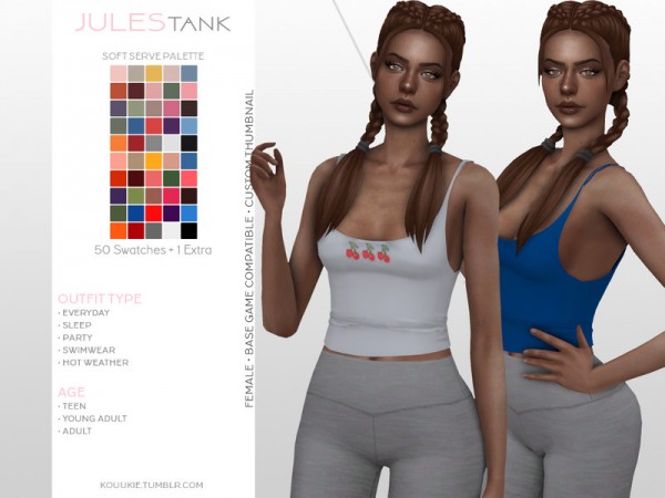  The Sims Resource: Jules Tank by Kouukie