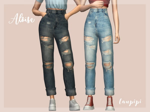  The Sims Resource: Aloise Jeans by laupipi