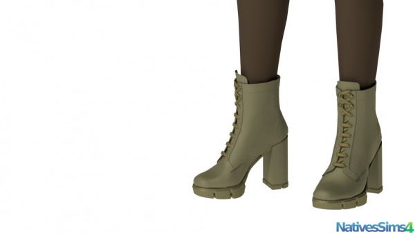  Natives Sims: Lace Up Military Style Boots No Slider