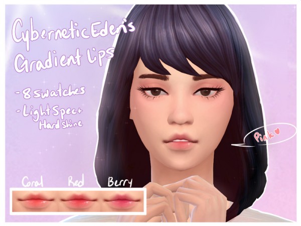  The Sims Resource: Soft Gradient Lips by CyberneticEden