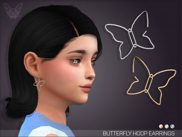 Giulietta Sims: Butterfly Hoop Earrings For Kids