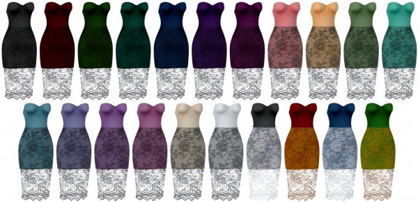  Lazyeyelids: Midi Cockteil Dress, One Shoulder Draped Dress and Lace Bustier Dress