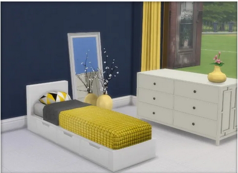  All4Sims: Single bed and bedding