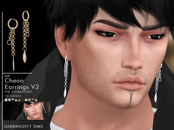  The Sims Resource: Chean Earrings V2 by DarkNighTt
