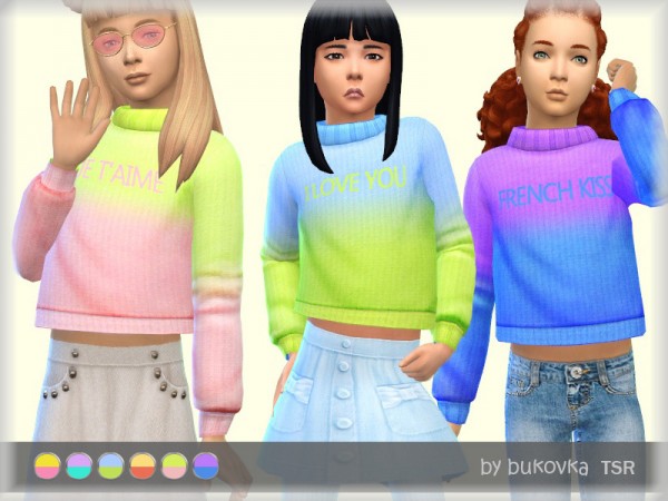  The Sims Resource: Gradient Sweater by bukovka