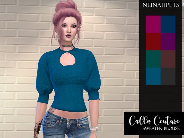  The Sims Resource: Calla Couture Sweater Blouse by neinahpets