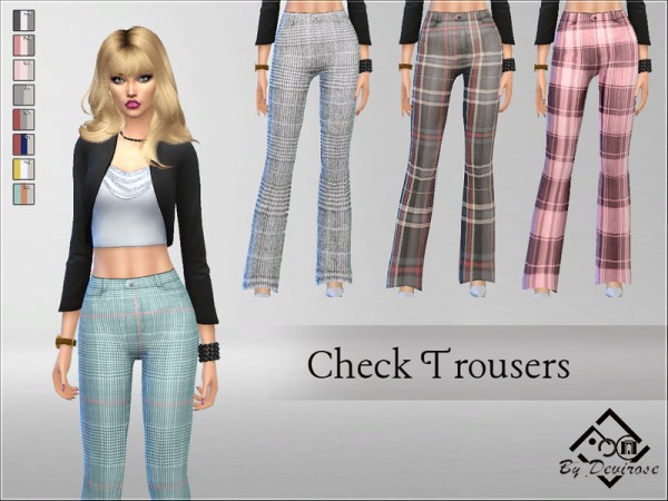  The Sims Resource: Check Trousers Set by Devirose