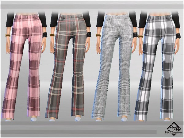  The Sims Resource: Check Trousers Set by Devirose