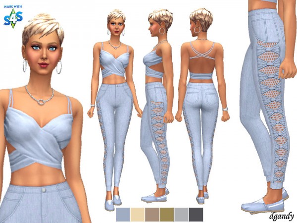  The Sims Resource: Jeggings and Top Set by dgandy