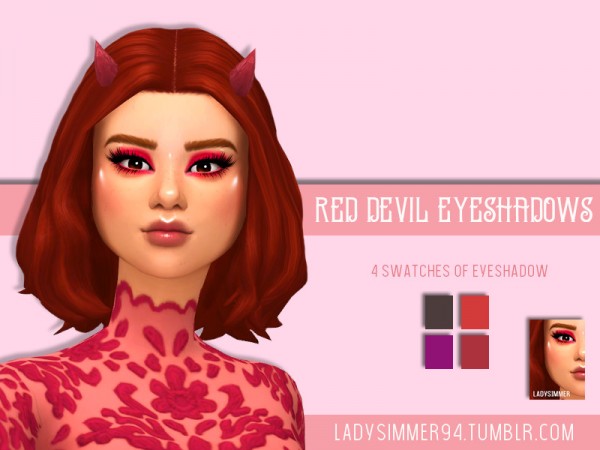  The Sims Resource: Red Devil Eyeshadows by LadySimmer94