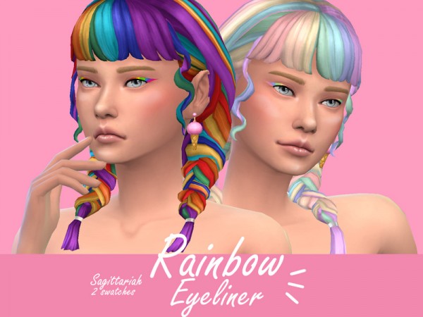  The Sims Resource: Rainbow Eyeliner by Sagittariah
