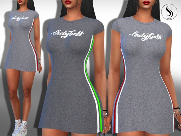  The Sims Resource: Grey Melange Sport Dresses by Saliwa