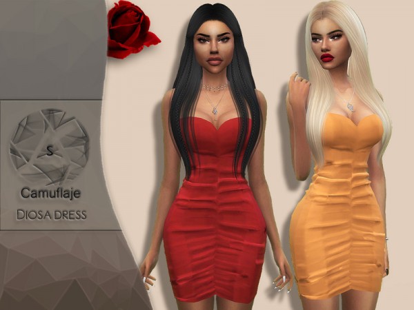  The Sims Resource: Diosa Dress by Camuflaje