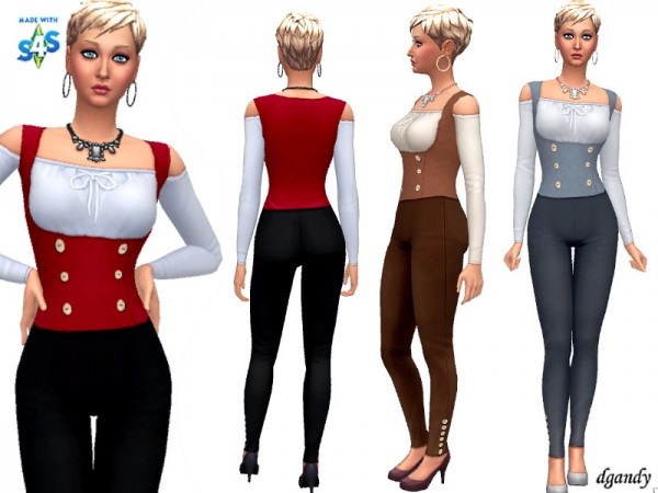  The Sims Resource: Leggings and Top 20200202by dgandy