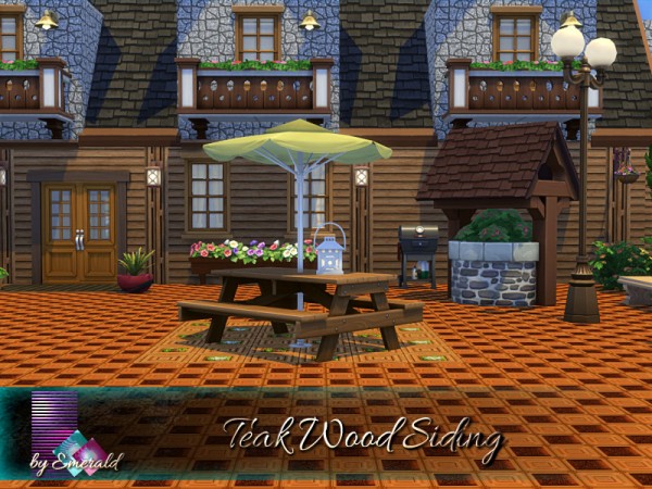  The Sims Resource: Teak Wood Siding by emerald