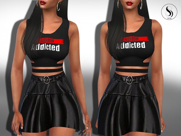  The Sims Resource: Leather Skirt With Belt by Saliwa