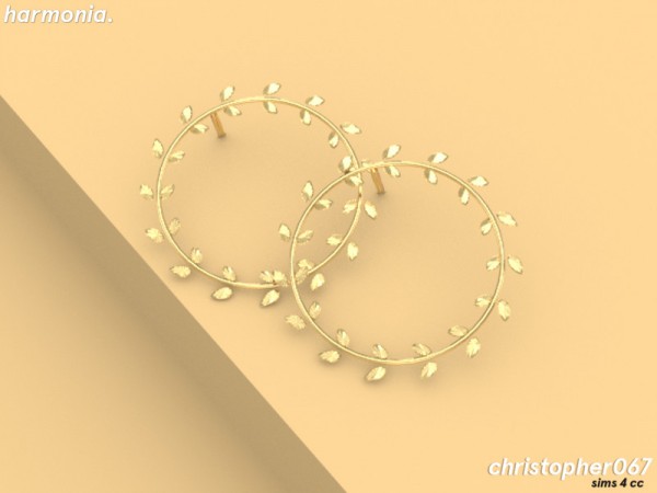  The Sims Resource: Harmonia Earrings by Christopher067