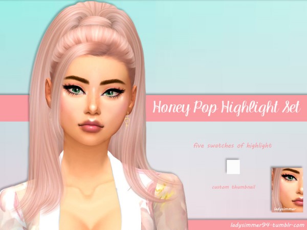  The Sims Resource: Honey Pop Highlight Set by LadySimmer94