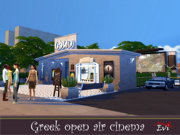  The Sims Resource: Greek open air Cinema by evi