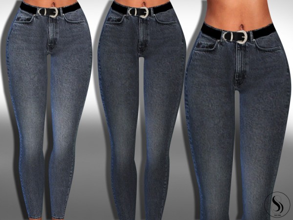  The Sims Resource: Softer Colour Smokey Jeans With Belt by Saliwa