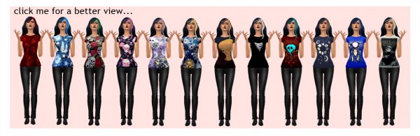  Sims 4 Sue: Magic tee prints