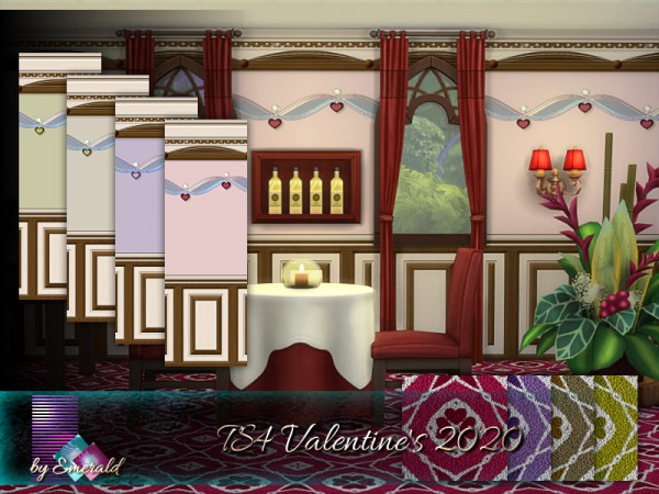  The Sims Resource: Valentines 2020 Walls by emerald