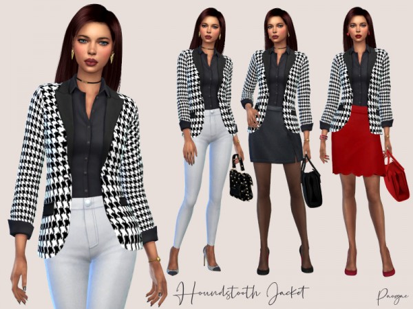  The Sims Resource: Houndstooth Jacket by Paogae
