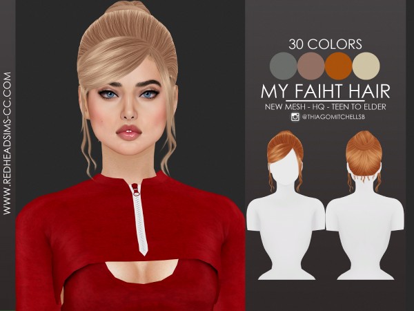  Red Head Sims: My Faith Hairstyle