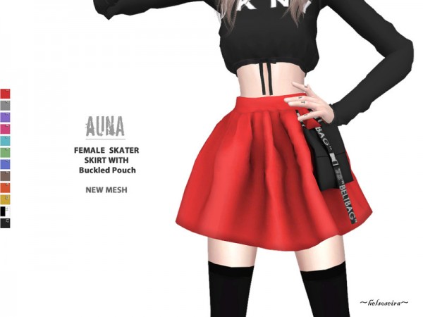 The Sims Resource: AUNA   Mini Skirt with Pouch by Helsoseira