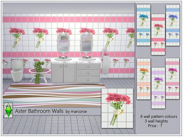 The Sims Resource: Aster Bathroom Walls by marcorse