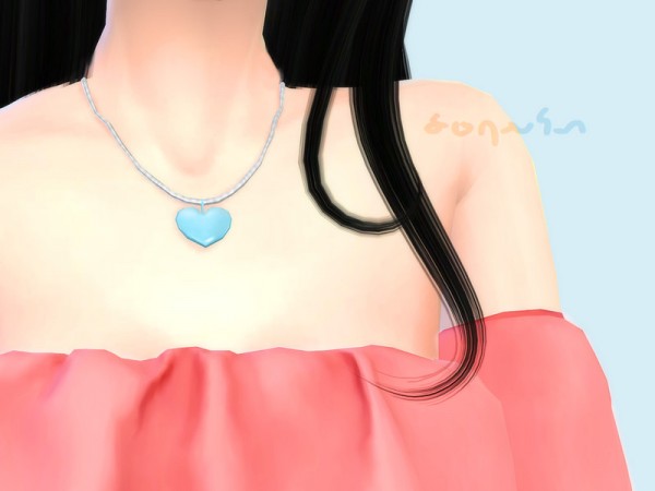  The Sims Resource: Heart Necklace by Saruin