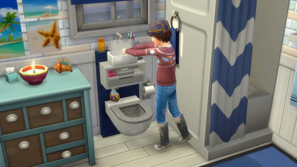  Mod The Sims: Tiny Spa Toilet and Sink Combo by K9DB