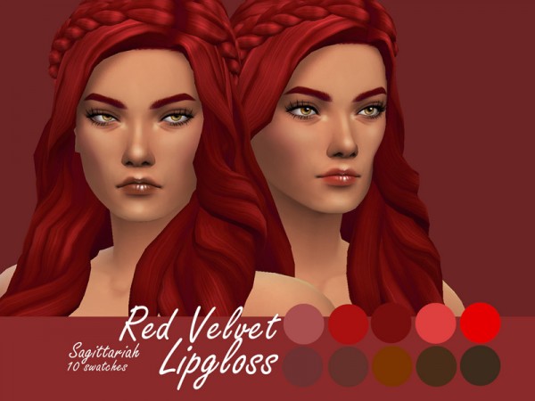  The Sims Resource: Red Velvet Lipgloss by Sagittariah
